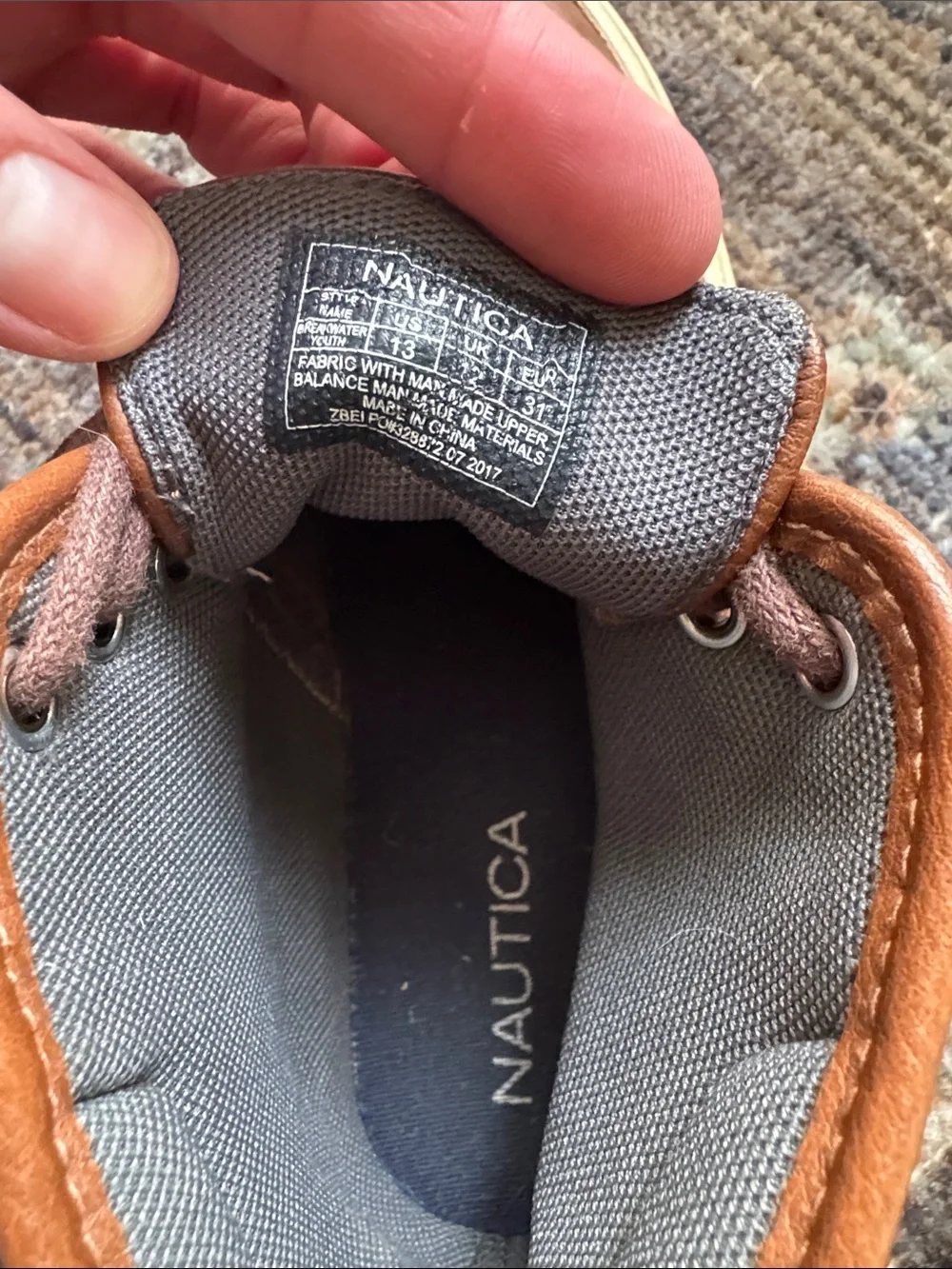 Nautica Boys Breakwater Tumbled Chukka Boot in Carmel Brown Faux Leather
